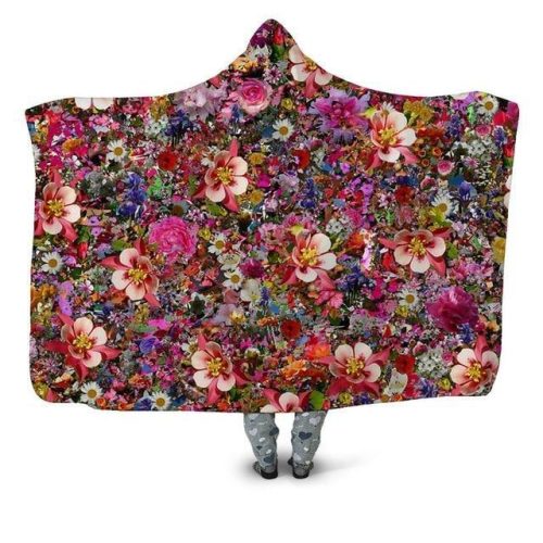 Multi-Flower Blanket Hoodie